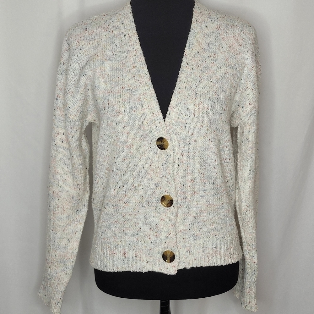 Lulu's Three Button Multi Colored Marled Knit Car… - image 1